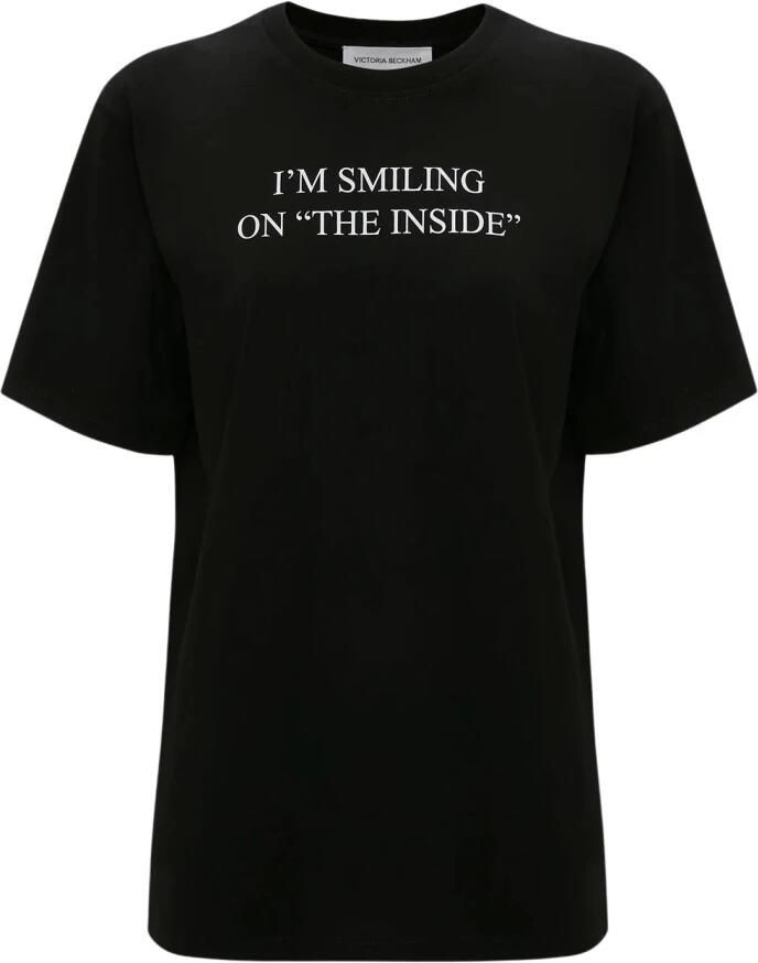Victoria Beckham Slogan Tee I'm Smiling On The Inside
