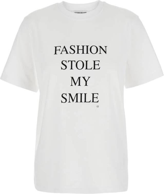 Victoria Beckham Slogan-Print Biologisch Katoenen T-Shirt - Foto 3