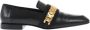 Victoria Beckham Zwarte leren loafers met gouden detail - Thumbnail 1
