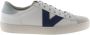 Victoria Contrast Leren Sneakers Grote Maten Blauw - Thumbnail 2