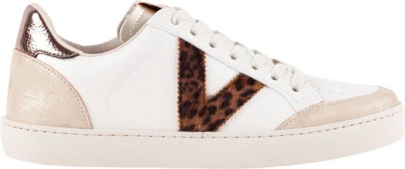 Victoria Gedrukte leren sneakers voor vrouwen Bruin Dames