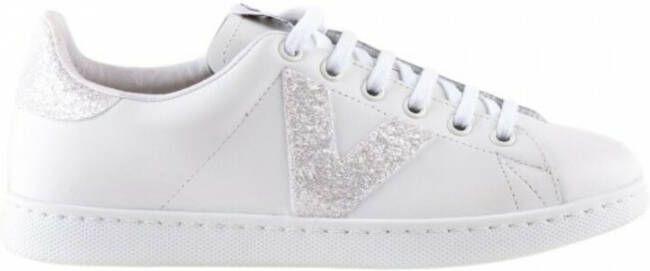 Victoria Leren sportschoenen tennis glitter Wit Dames