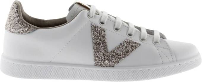 Victoria Leren sportschoenen tennis glitter Beige Dames - Foto 2