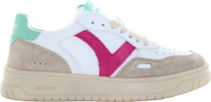 Victoria Sneakers in wit en roze Multicolor Dames