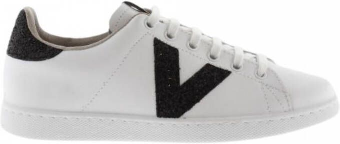 Victoria Leren sportschoenen tennis glitter Beige Dames - Foto 3