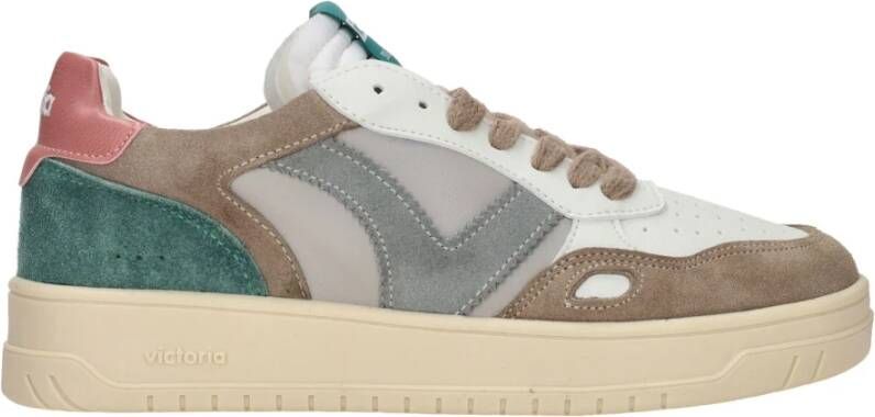 Victoria Sportieve witte sneaker met pastel kleuraccenten Wit Heren