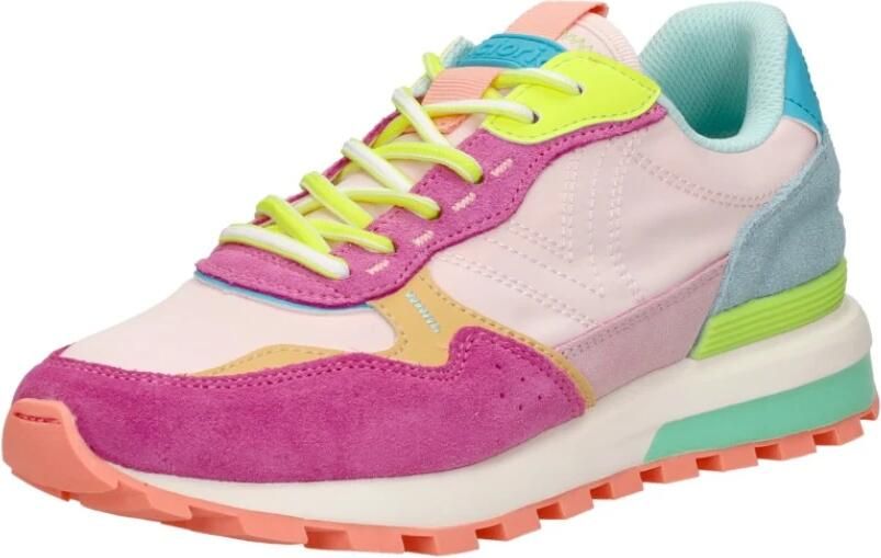 Victoria Sneakers Luna Nylon Multicolor Rosa Split Leather - Foto 5