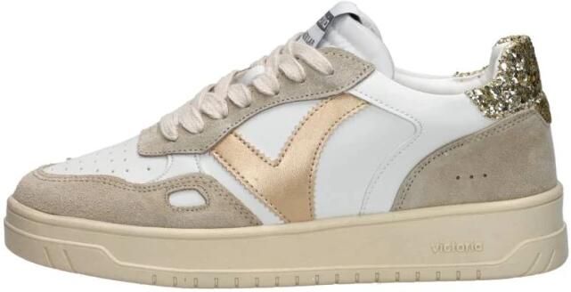 Victoria Sneakers Seul Serraje & Glitter Dames Sneakers Wit-goud - Foto 3