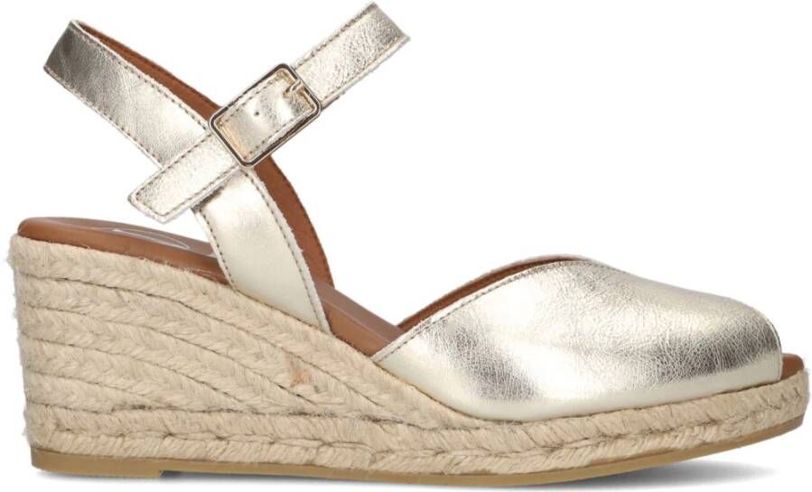 Viguera Gouden Leren Sleehak Sandalen Gray Dames