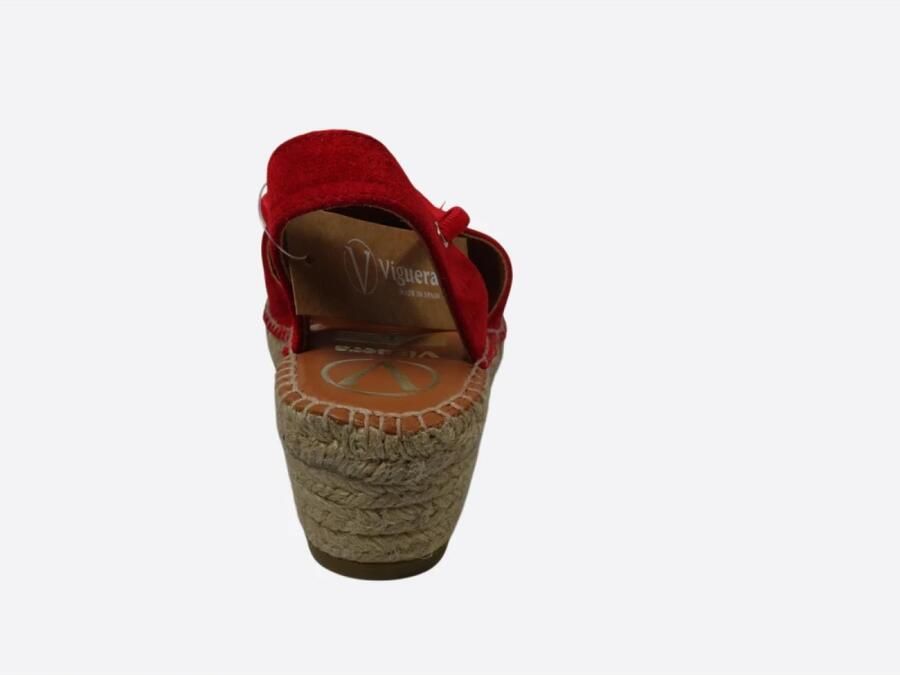 VIGUERA Espadrilles Artikel 1825 MALBORO Rood Suede - Foto 3