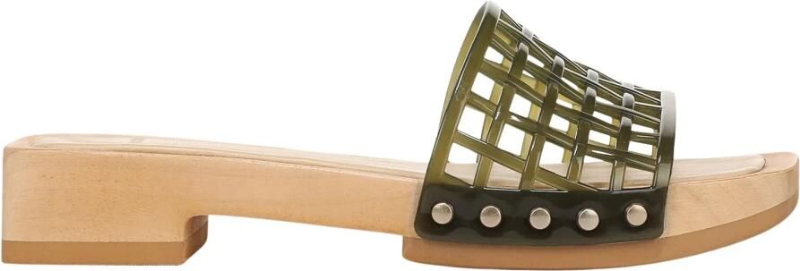 Vince Sandalen van hout Mesh bovenkant Kleine verhoging aan de achterkant Zijnoppen Groen Gemaakt in Cambodja Sa stelling: 100% Pvc 100% hout