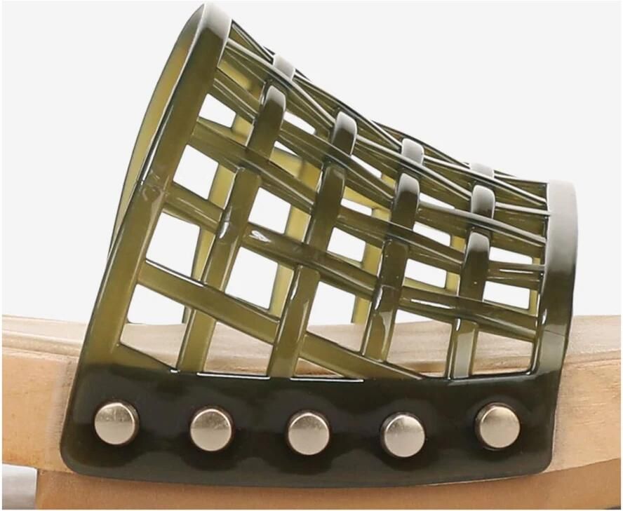 Vince Sandalen van hout Mesh bovenkant Kleine verhoging aan de achterkant Zijnoppen Groen Gemaakt in Cambodja Sa stelling: 100% Pvc 100% hout - Foto 2