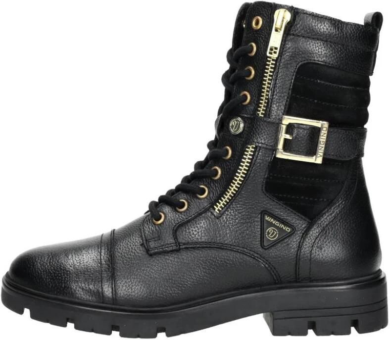 Vingino Britt One Veterboots Laarzen Met Veters Meisjes Zwart