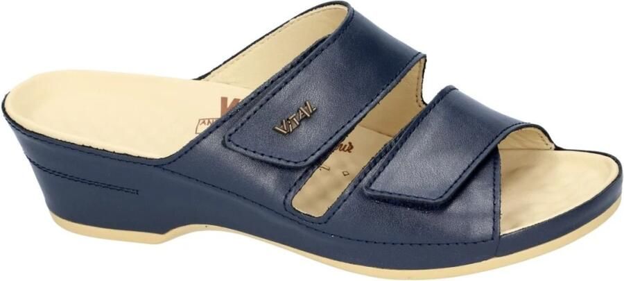Vital -Dames slipper Eva-Nappa Ozean 12546 slipper muiltje blauw - Foto 1