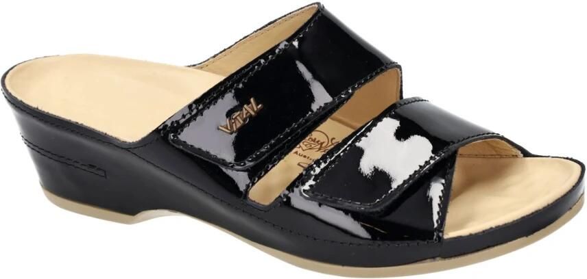Vital -Dames zwart slippers & muiltjes