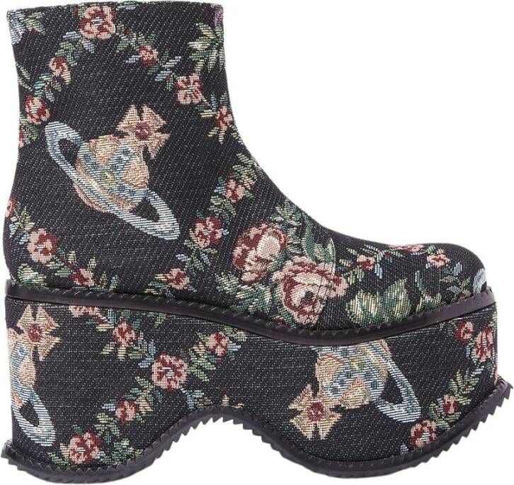 Vivienne Westwood Florale Orb Platformlaarzen Zwart Dames
