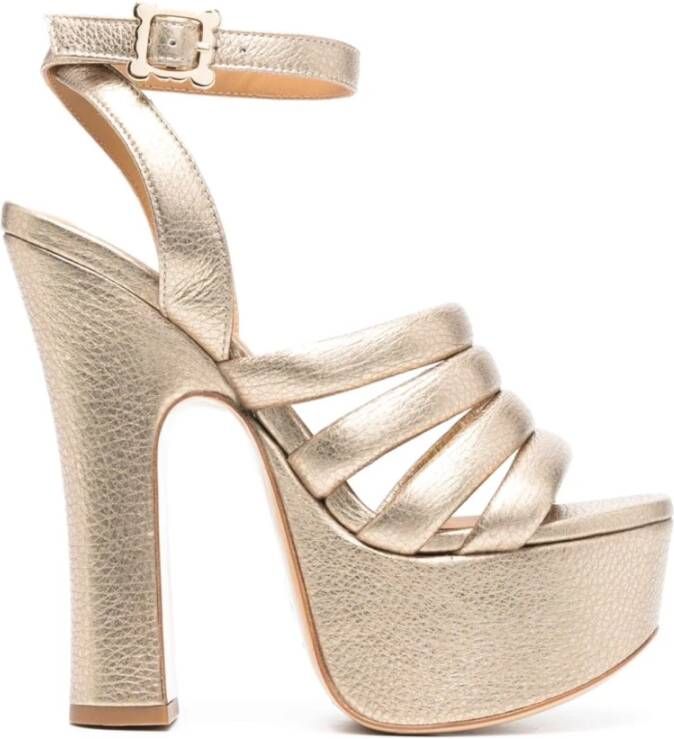 Vivienne Westwood Gouden Strappy Platform Sandalen Beige Dames