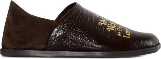 Vivienne Westwood Krokodil-Effect Leren Platte Schoenen