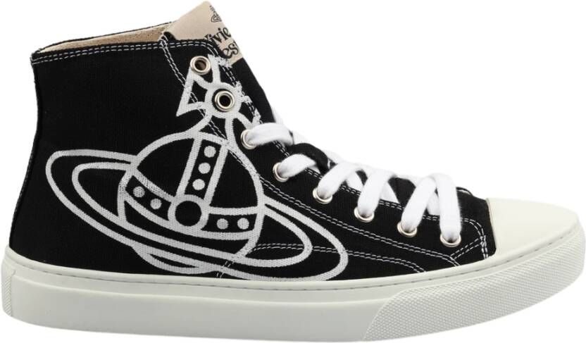 Vivienne Westwood Zwart en Wit Canvas High Top Sneakers Black Heren