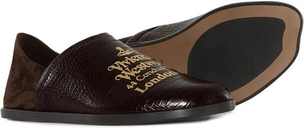 Vivienne Westwood Krokodil-Effect Leren Platte Schoenen