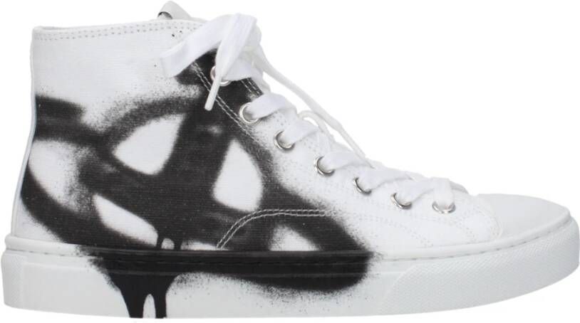 Vivienne Westwood Witte Stoffen Sneakers Casual Veters Rubber