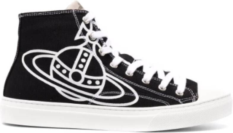 Vivienne Westwood Zwart en Wit Canvas High Top Sneakers Black Heren