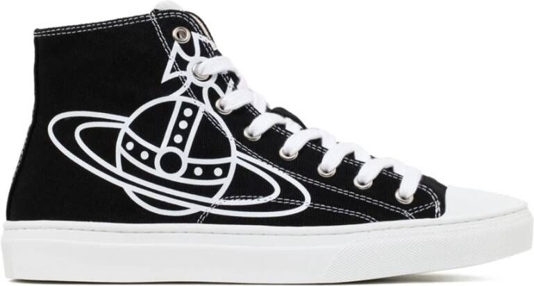 Vivienne Westwood Zwart en Wit Canvas High Top Sneakers Black Heren