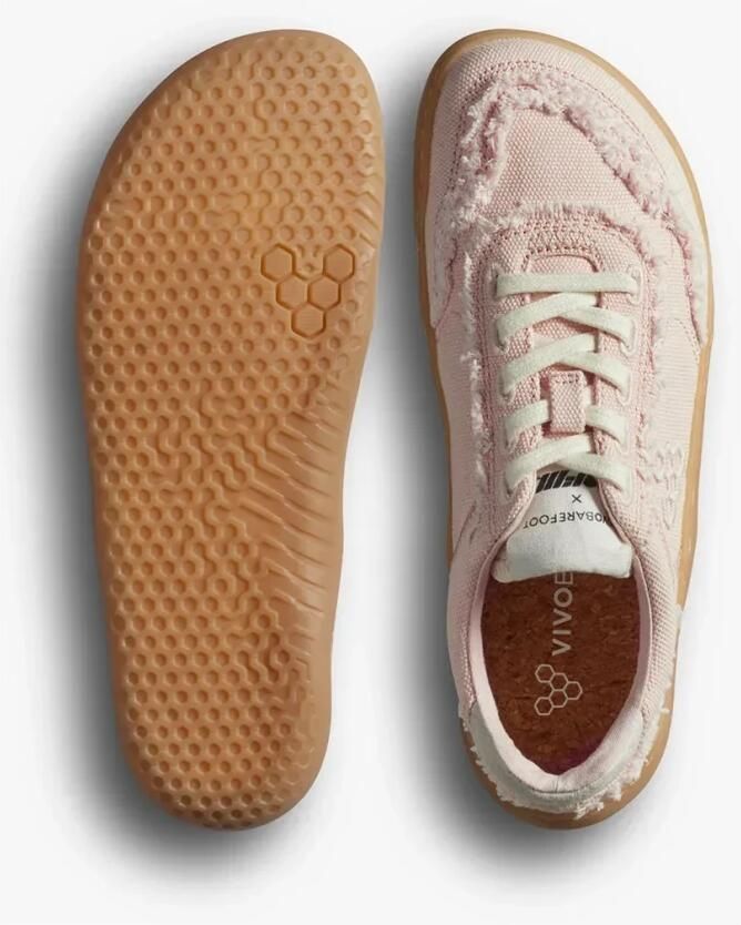 Vivobarefoot Gobi Canvas Barefoot Schoenen Beige Roze Vrouw - Foto 3