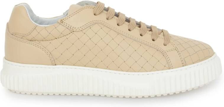 Voile blanche Beige Leren City Sneakers Beige Dames