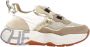 Voile blanche Sneakers met contraststiksels en logo Beige Dames - Thumbnail 16