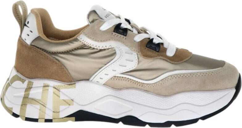 Voile Blanche Beige Suede Nylon Sneaker Club Sneakers