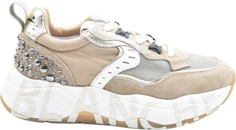 Voile Blanche Beige Veterschoenen voor Vrouwen