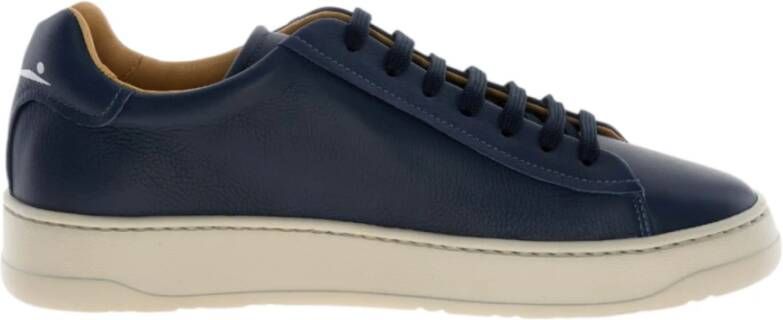 Voile Blanche Blauwe Leren Sneakers Schoon Ontwerp - Foto 2