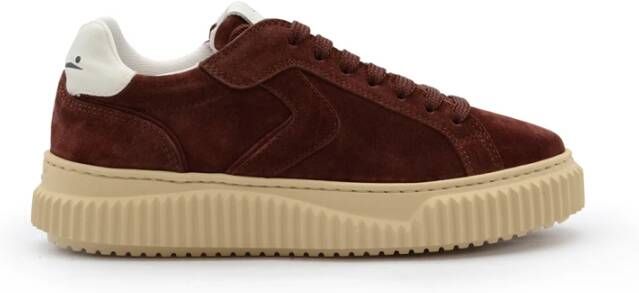Voile Blanche Bordeaux Suède Sneakers Vintage Stijl