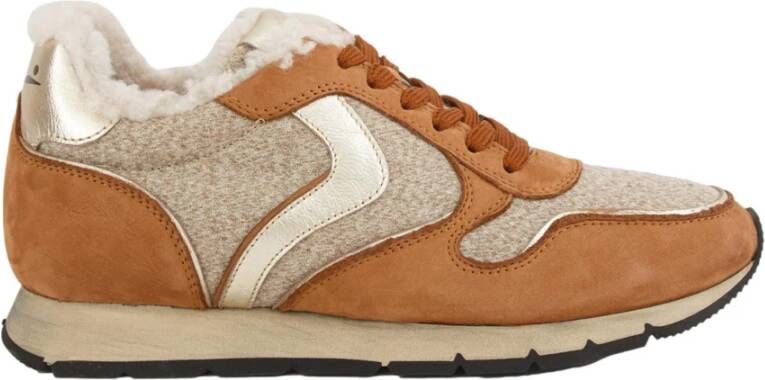 Voile Blanche Bruine Sneakers Leer Tex