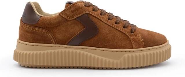 Voile Blanche Bruine Suède Leren Sneakers Vintage Stijl