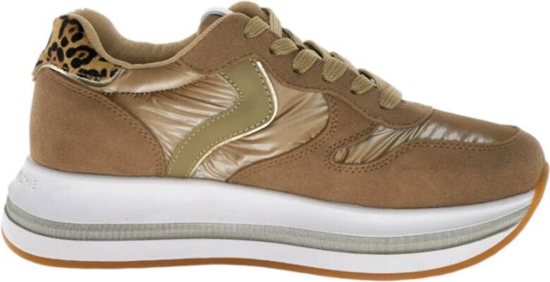 Voile Blanche Bruine Suede Metallic Nylon Sneakers - Foto 2