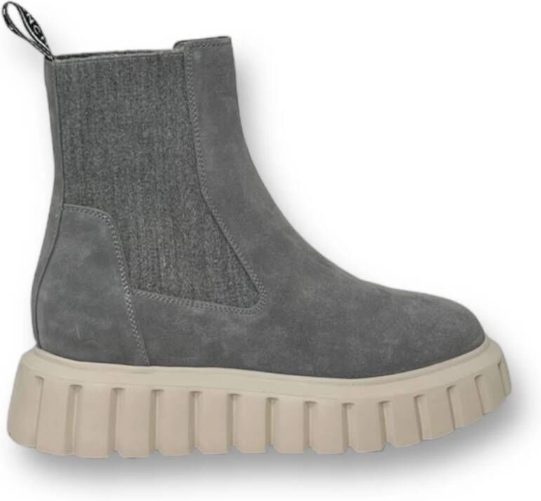 Voile blanche Grijze Chelsea Sneakers van Leer Gray Dames