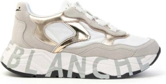 Voile blanche Leren en stoffen sneakers voor vrouwen White Dames