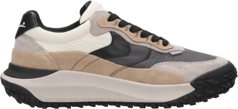 Voile Blanche Grijze Sneakers met Leren Details
