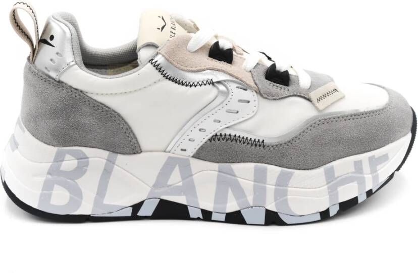 Voile blanche Grijze Sneakers met Leren en Stoffen Voering Grijs Dames