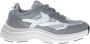 Voile Blanche Grijze Sneakers Modern Design Suede Nylon Mesh - Thumbnail 1