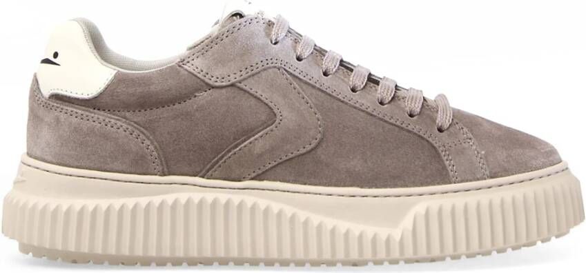 Voile Blanche Grijze Suède Tennissneakers