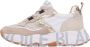 Voile blanche Sneakers met contraststiksels en logo Beige Dames - Thumbnail 1