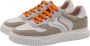 Voile blanche Beige Casual Leren Sneakers Beige Dames - Thumbnail 6
