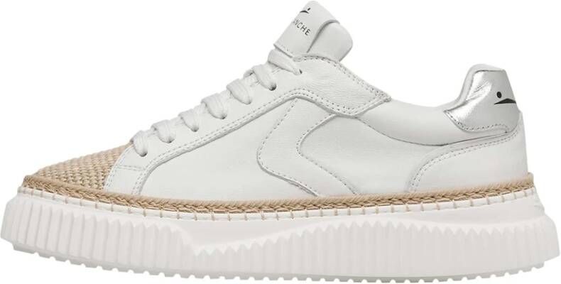 Voile blanche Leather and fabric sneakers Lipari White Dames