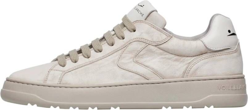 Voile blanche Beige Leren Stoffen Sneakers Beige Heren