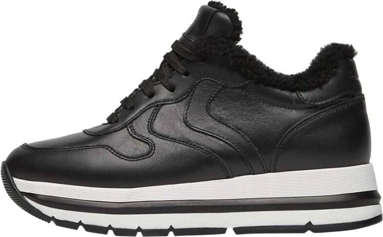 Voile blanche Leather sneakers Maran FUR Black Dames