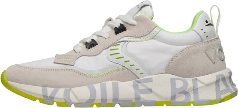 Voile Blanche Leren en Nylon Sneakers