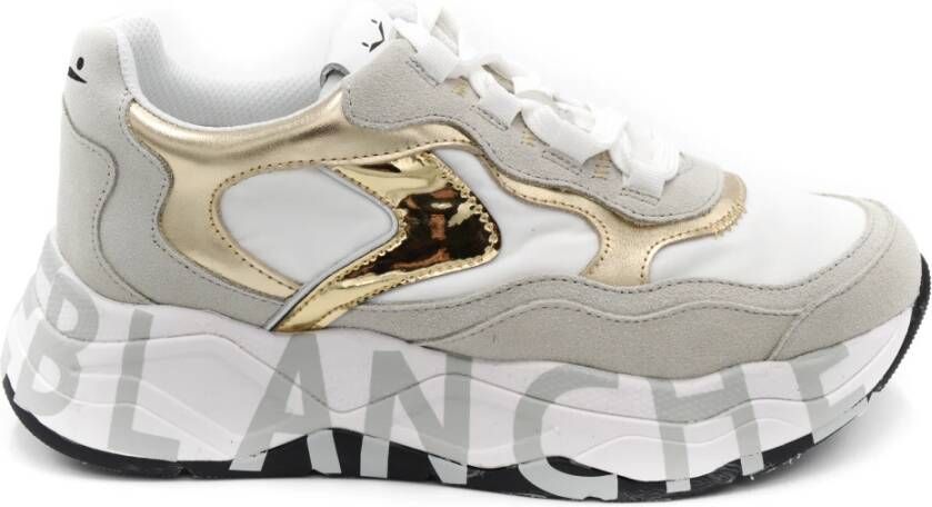 Voile blanche Leren en stoffen sneakers voor vrouwen White Dames - Foto 4